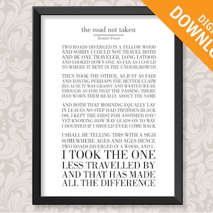 The Road Not Taken Von Robert Frost 2 Grossen A4 Und A3 Etsy
