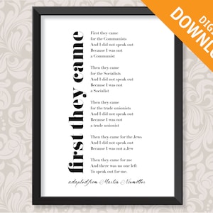First They Came by Martin Niemöller