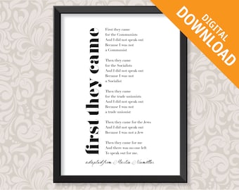 First They Came by Martin Niemöller