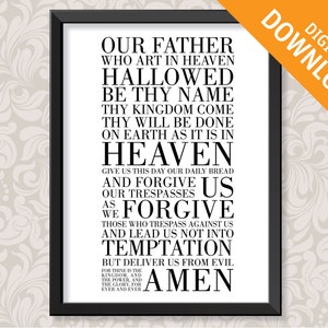 Our Father (The Lord’s Prayer) (A3) print digital download in 5 colours