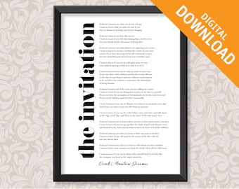 The invitation by Oriah Mountain Dreamer (A3) Print Digital Download in 3 colours
