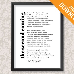 The Second Coming by W. B. Yeats  (A3) print digital download in BLACK