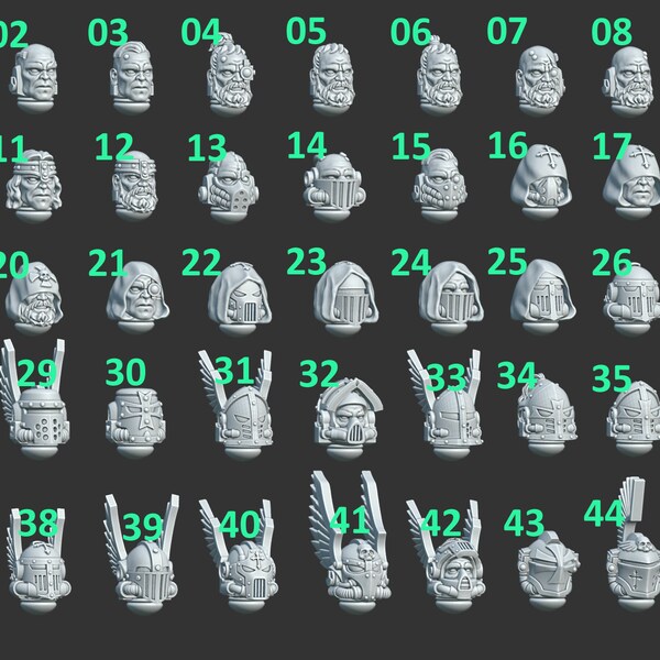 Space Marine Heads - Etsy