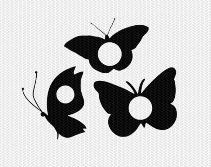 Download Butterfly Monogram Frame Svg Dxf File Instant Download Silhouette Cameo Cricut Downloads Clip Art Commercial Use