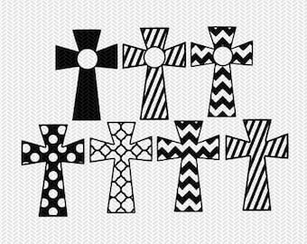 pattern cross svg dxf file instant download stencil silhouette cameo cricut downloads religious christian monogram frame commercial use