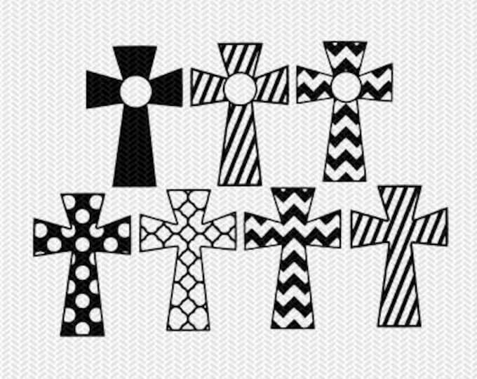 Download Pattern Cross Svg Dxf File Instant Download Stencil Silhouette Cameo Cricut Downloads Religious Christian Monogram Frame Commercial Use