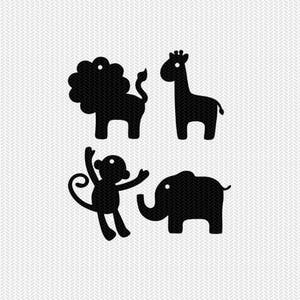 animais safari chá de bebê novas etiquetas para presente de bebê svg arquivo dxf monograma quadro silhueta camafeu clip art uso comercial