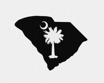 south carolina palm tree decal silhouette svg dxf file  svg files for cricut clip art commercial use, digital download