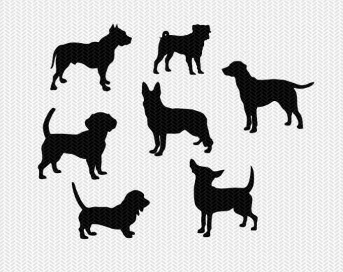 Download Dog Svg Dxf File Instant Download Stencil Silhouette Cameo Cricut Clip Art Pets Dog Breeds Animals Commercial Use PSD Mockup Templates