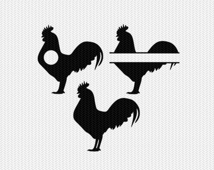 Download Rooster Monogram Frame Svg Dxf File Instant Download Silhouette Cameo Cricut Download Clip Art Commercial Use