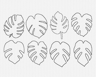 monstera svg, monstera dxf, monstera cut file, leaf svg, plant svg, monstera cricut downloads, svg files for cricut, commercial use