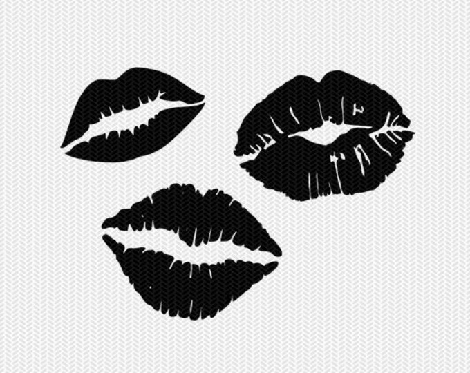 lips kiss valentines stencil svg dxf file instant download silhouette cameo cricut download clip art commercial use