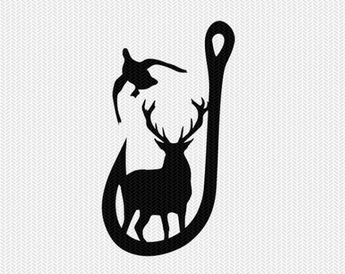 Download Fishing Hook Buck Deer Svg Dxf File Instant Download Silhouette Cameo Cricut Downloads Clip Art Commercial Use