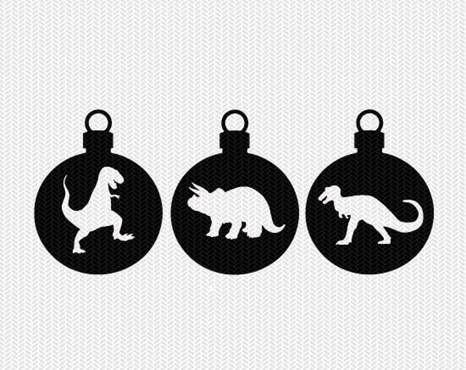 Download Dinosaur Ornament Svg Gift Tags Cricut Download Svg Dxf File Stencil Silhouette Cameo Cricut Clip Art Commercial Use