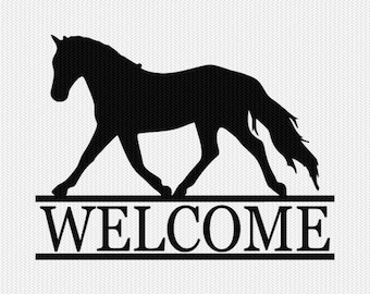 welcome svg, horse svg, horse dxf, welcome dxf, welcome sign svg, porch sign svg, svg files for cricut, commercial use, digital download