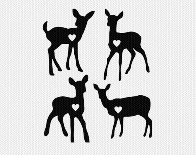 Download Baby Deer Heart Svg Dxf Jpeg Png File Instant Download Stencil Monogram Frame Silhouette Cameo Cricut Clip Art Commercial Use