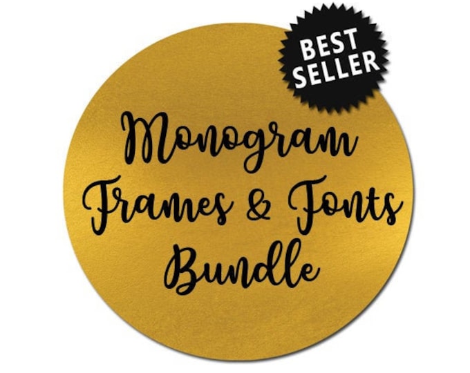 Download Sale Monogram Frames And Fonts Bundle Svg Dxf File Silhouette Cameo Cricut Downloads Clip Art Commercial Use Monogram Svg Files