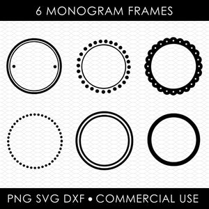 Kreis Monogramm Rahmen svg, Monogramm svg, Monogramm dxf, Monogramm Rahmen Schnittdatei, SVG-Dateien für Cricut, kommerzielle Nutzung, digitaler Download