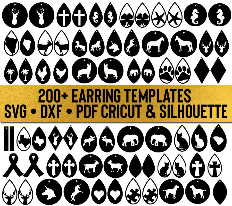 Download earring templates bundle // all files in my shop // svg ...