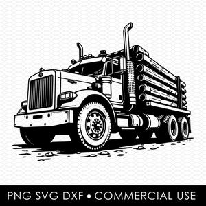 Svg de camion forestier, png de camion forestier, dxf de camion forestier, fichier de coupe de camion de ferme, conception par sublimation, conceptions png, conceptions svg, conception découpée au laser