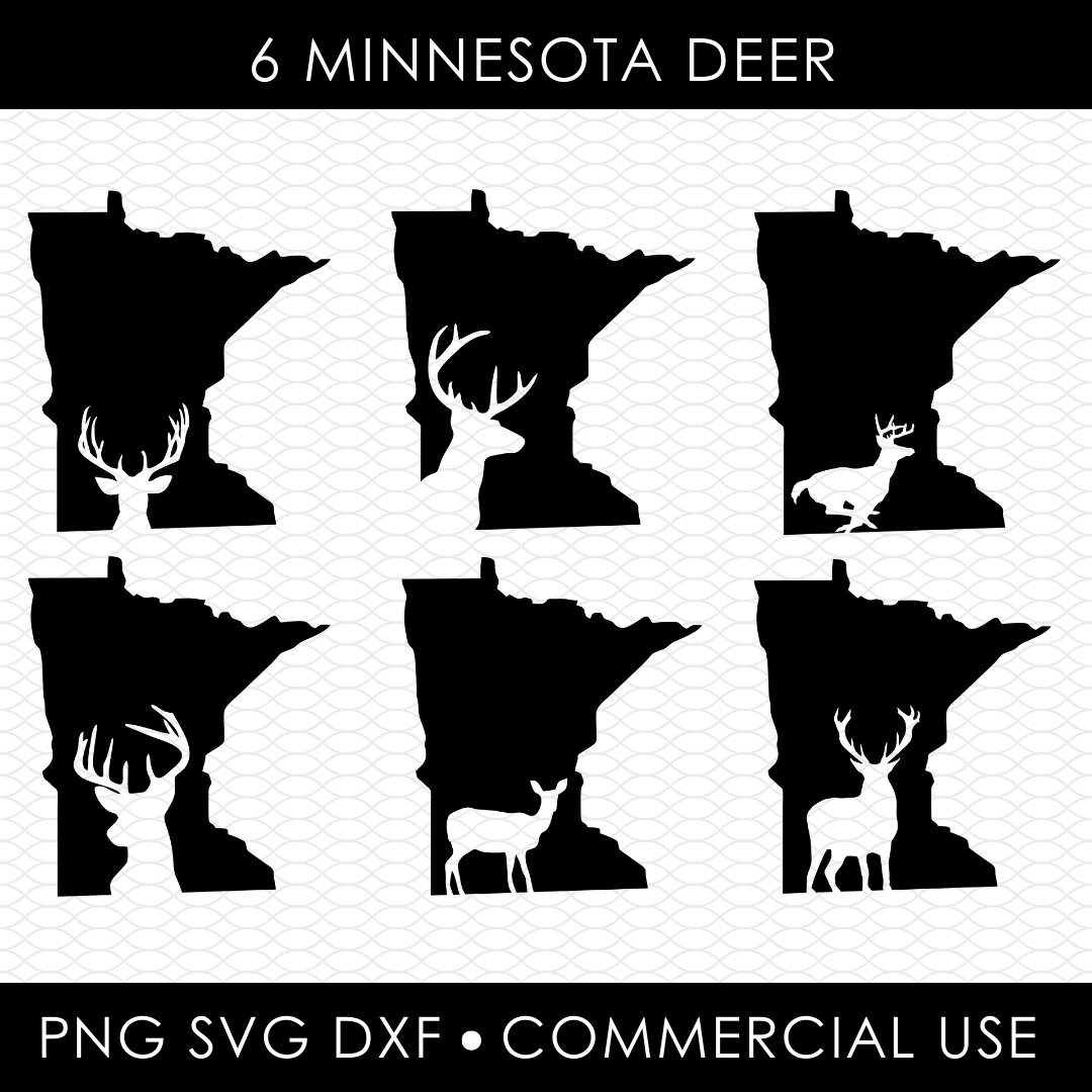 Minnesota Deer Svg, Svg Files for Cricut, Clip Art, Deer Hunting, State ...