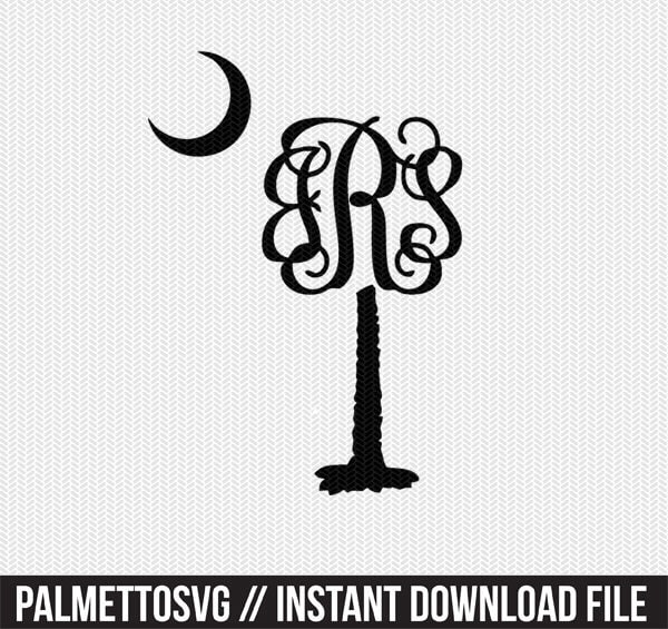 Download palm tree monogram frame svg dxf file instant download ...