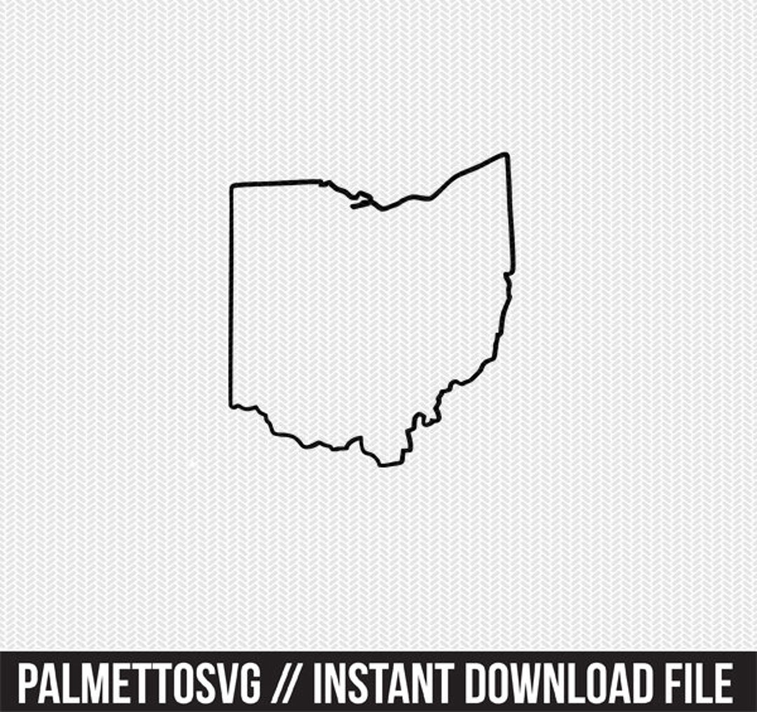 Ohio Outline Svg, Ohio Dxf File, Ohio Svg, Ohio Clip Art, Svg File for