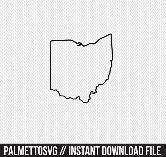 Download Ohio Outline Svg Dxf File Stencil Silhouette Cameo Cricut Clip Etsy
