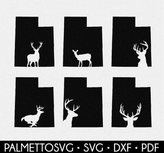 Utah Deer Svg Silhouette Cameo Cricut Downloads Clip Art Etsy