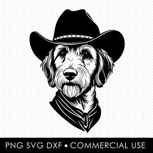 labradoodle Cowboy svg png , Labradoodle Hut svg , Labradoodle png , Sublimationsentwürfe, Png-Designs, SVG-Designs, Laser-Cut-Designs