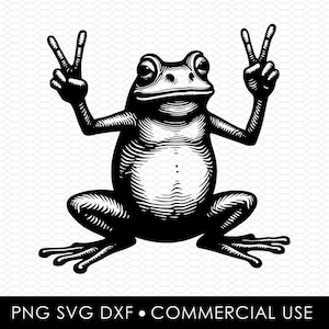 rana simbolo della pace svg, rana png, rana dxf, file di taglio rana, disegni a sublimazione, disegni png, disegni svg, disegni tagliati al laser, disegni cricut
