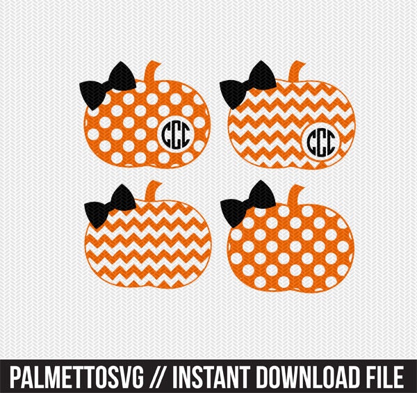 Download Chevron Pumpkin Polka Dot Pattern Monogram Frame Svg Dxf File Instant Download Stencil Silhouette Cameo Cricut Clip Art Commercial Use