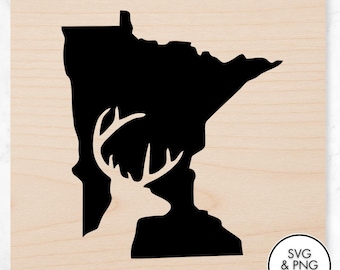 Minnesota Deer PNG SVG Files, Laser Engraving Files, Laser Burning, Laser Ready, Laser Cut File, Laser Burn PNG, Glowforge, Cricut