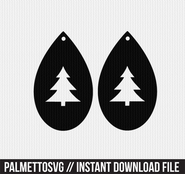 Download christmas tree earring template earring svg gift tags cricut download svg dxf file stencil ...