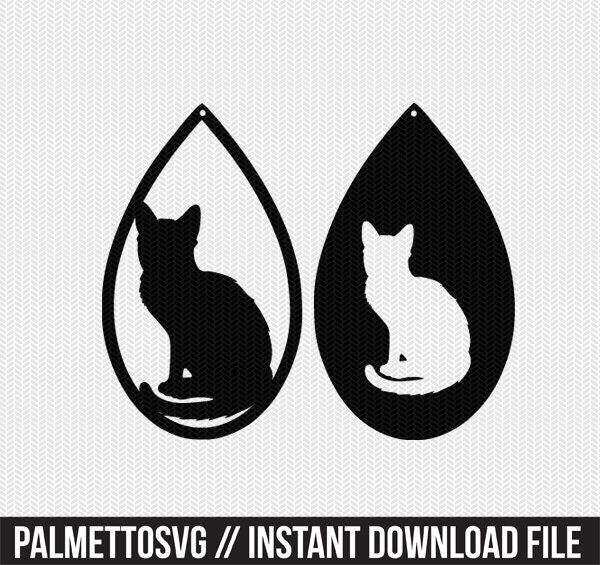 Download cats earring template earring svg gift tags cricut ...