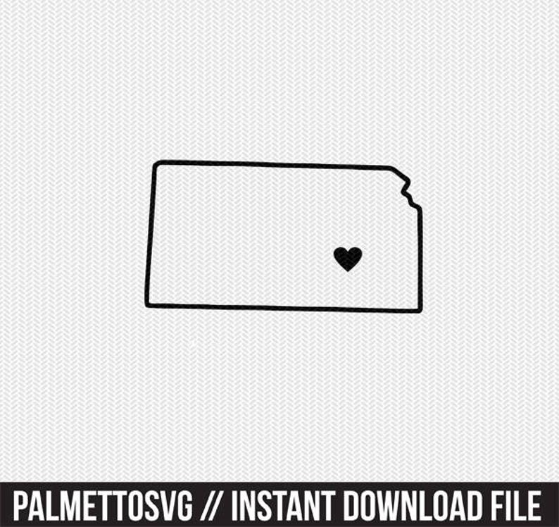 Download Kansas state outline heart svg dxf file stencil monogram ...