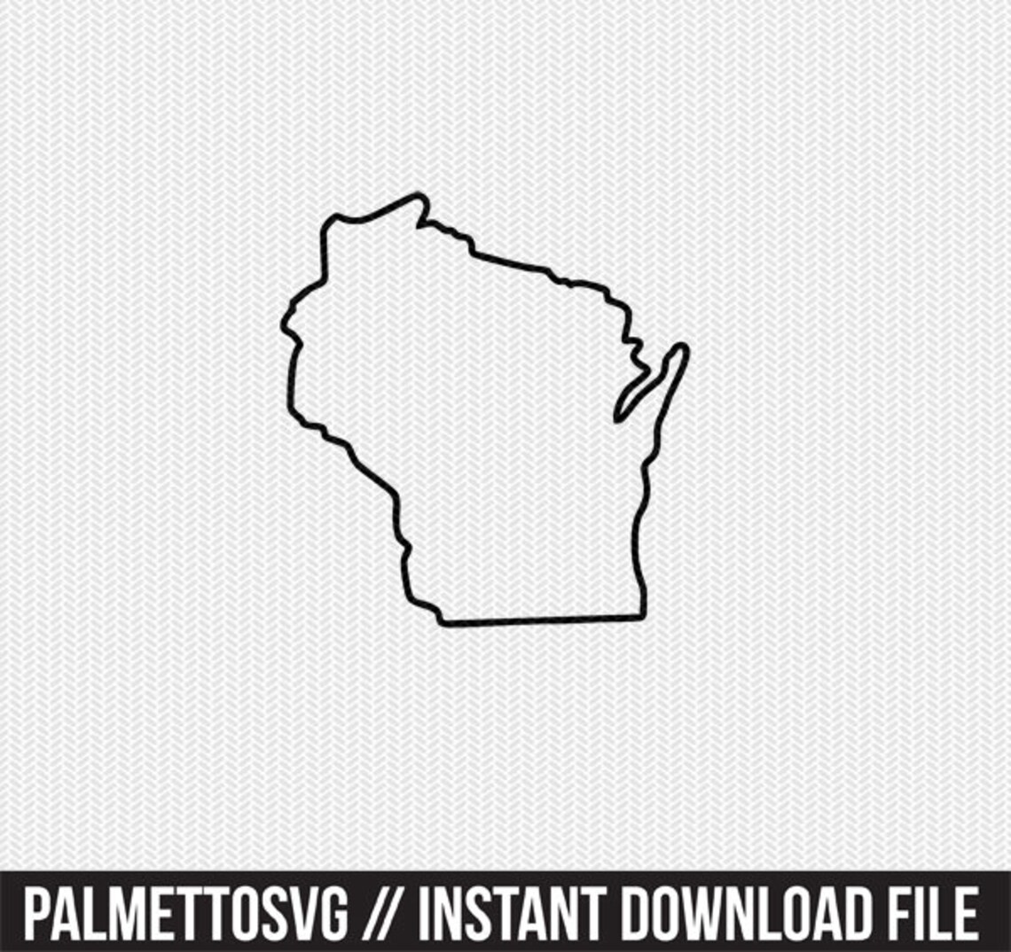 Wisconsin outline svg dxf archivo stencil silueta cameo cricut Etsy