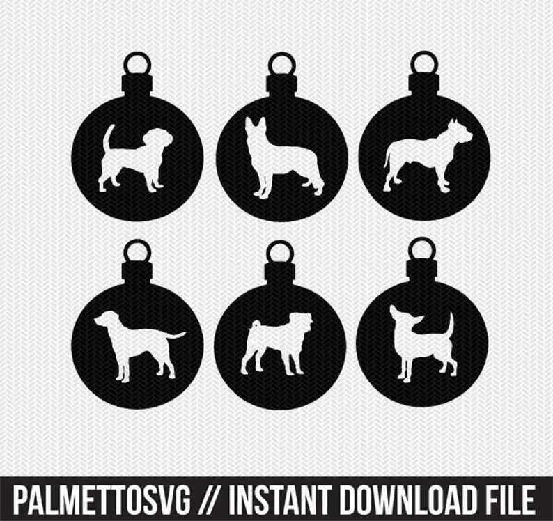 Download Dog ornament svg gift tags cricut download svg dxf file | Etsy