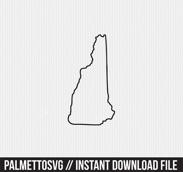 New Hampshire State Outline Svg Dxf File Stencil Silhouette Etsy
