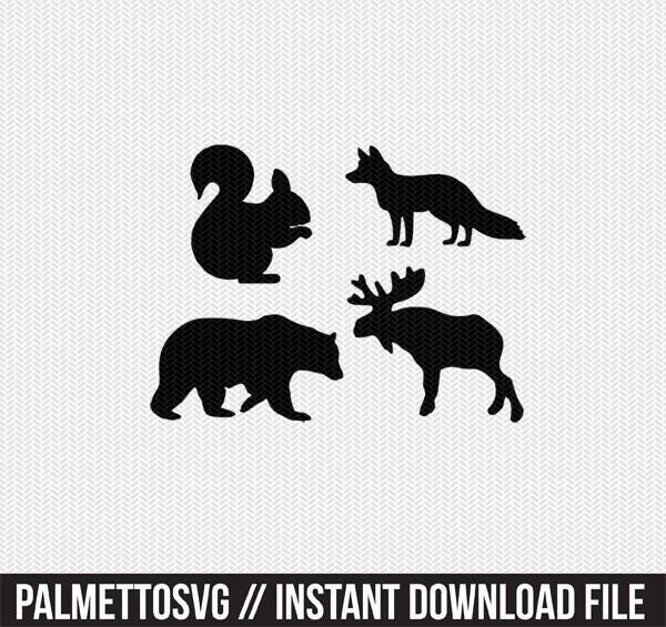 Download Woodland Animals Svg Dxf Jpeg Png File Stencil Monogram Frame Etsy