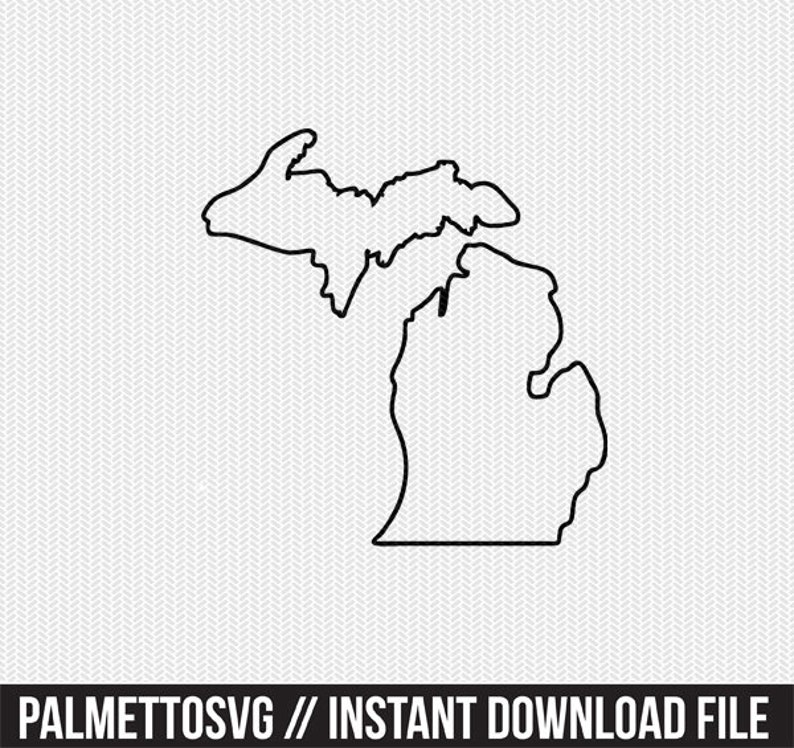 Michigan Outline Svg Dxf File Stencil Silhouette Cameo Cricut - Etsy