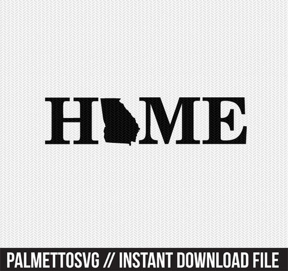 Georgia Home Svg Dxf File Stencil Monogram Frame Silhouette Etsy