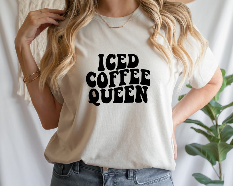 Iced Coffee Queen Svg Coffee Text Svg Wavy Svg Hippie Svg - Etsy