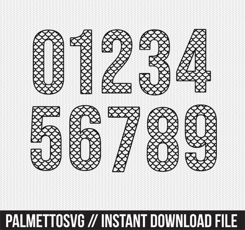 Download Mermaid numbers numbers 0-9 svg dxf file instant download | Etsy