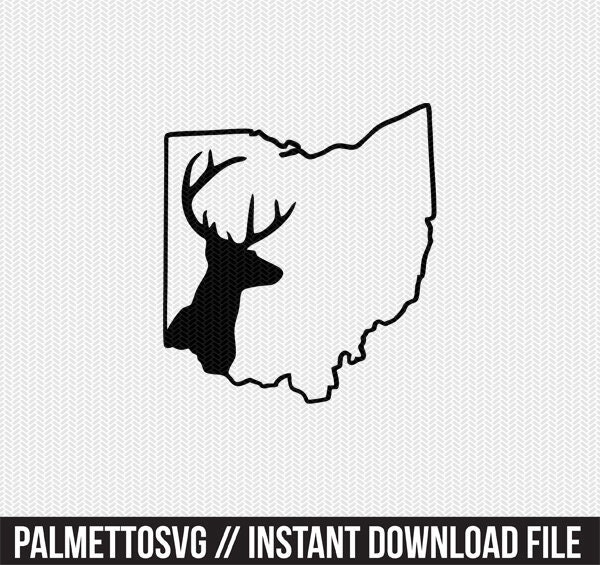Download Ohio Deer Hunting Svg Dxf File Stencil Instant Download Silhouette Cameo Cricut Downloads Clip Art Deer Hunting State Svg Dxf File