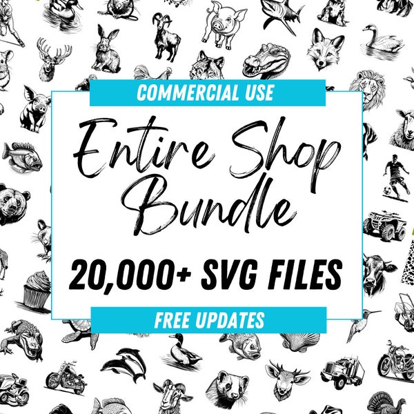 svg mega bundle, entire shop sale, whole shop bundle, all files in my shop, svg files for cricut, cricut downloads, commercial use