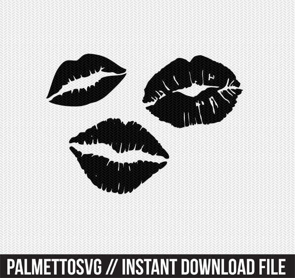 Download lips kiss valentines stencil svg dxf file instant download ...
