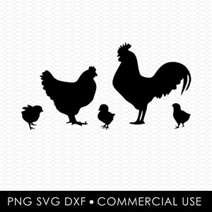 poulets svg png, dessins par sublimation, dessins png, dessins svg, dessins découpés au laser, dessins cricut, clipart, fichier dxf, usage commercial