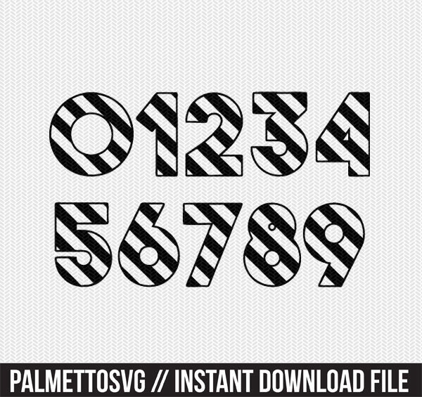 Download stripe numbers 0-9 svg dxf file instant download ...
