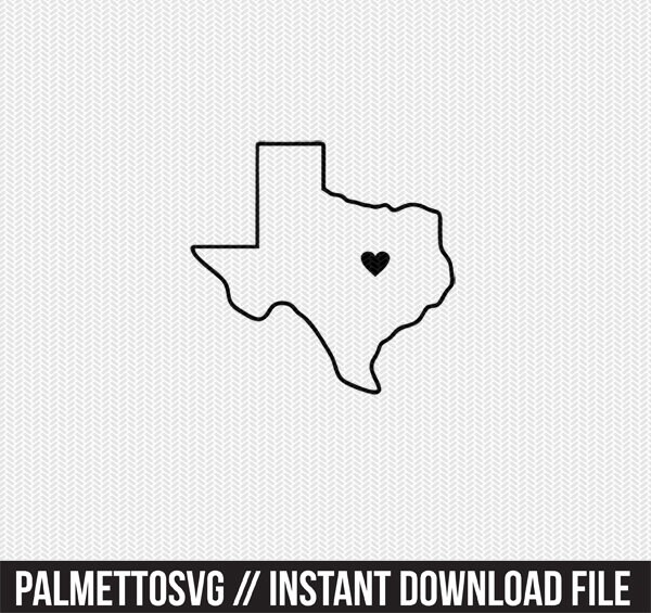 Download Texas outline heart svg dxf file stencil silhouette cameo ...